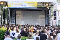 gro&szlig;e Leinwand; Veranstaltung; WM-Spiel; &Uuml;bertragung; Beamer; Fanmeile