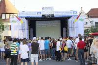 Gro&szlig;bild; Leinwand; Public Viewing Event; M&uuml;nchen; Medientechnik